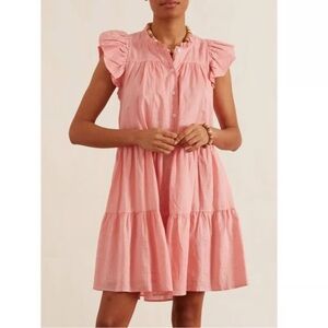 Sea New York Shannon ruffle shirt dress sz large